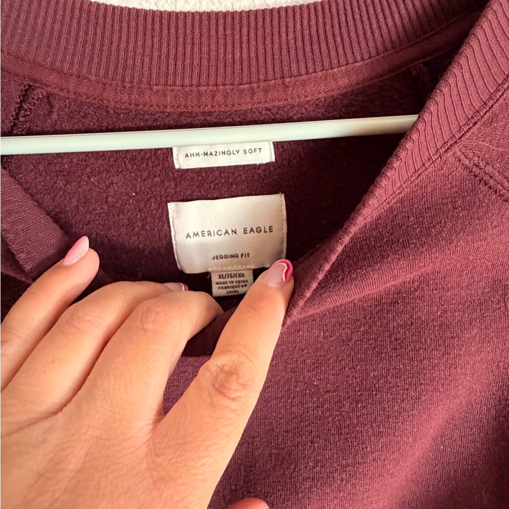 American Eagle Outfitters Maroon Crew Neck Sweater - Picture 3 of 3